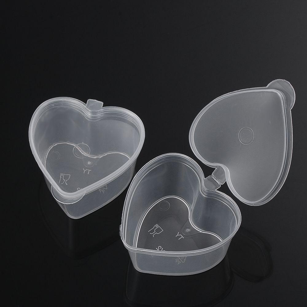 Suyo 25Pcs / Set Cup Saus Bahan Plastik Sekali Pakai Dengan Tutup Engsel