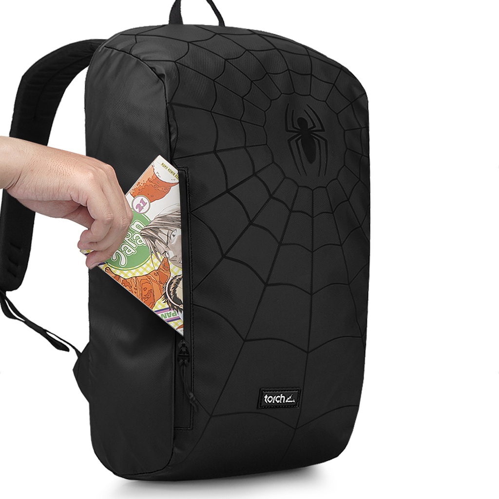 TORCH Depok Spider-Man 2 Spider Web Black Backpack Kazo 19 Liter Black