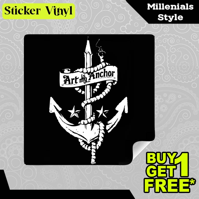 

Stiker Sticker Art is My Anchor Gambar Unik Desain Keren dan Kekinian Aesthetic Bahan Vinyl Satuan Anti Air
