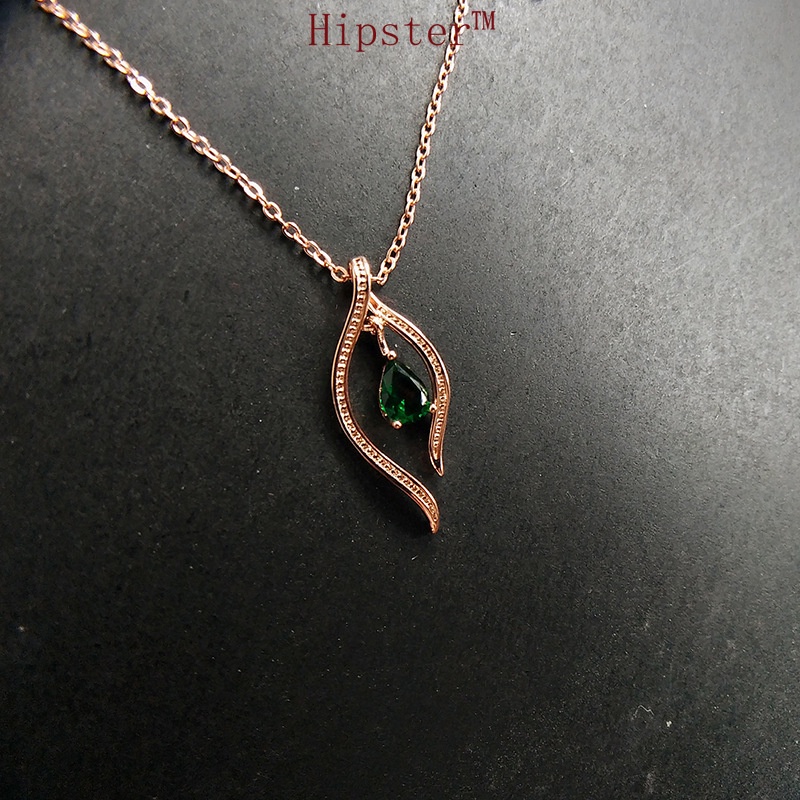 New Luxury Natural Emerald Pendant Full Diamond Stitching Necklace