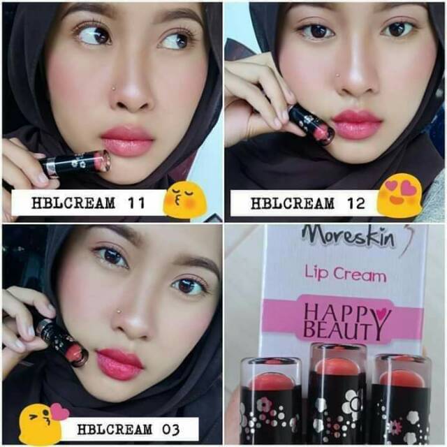 Lip Cream Moreskin Happy Beauty Isi 3 Pcs Shopee Indonesia Lipstik moreskin nasa isi 3