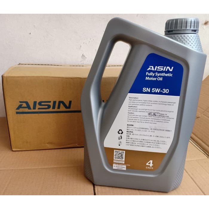 Oli Aisin 5W 30 API SN/ CF FULLY SYNTHETIC isi 4 ltr ASLI