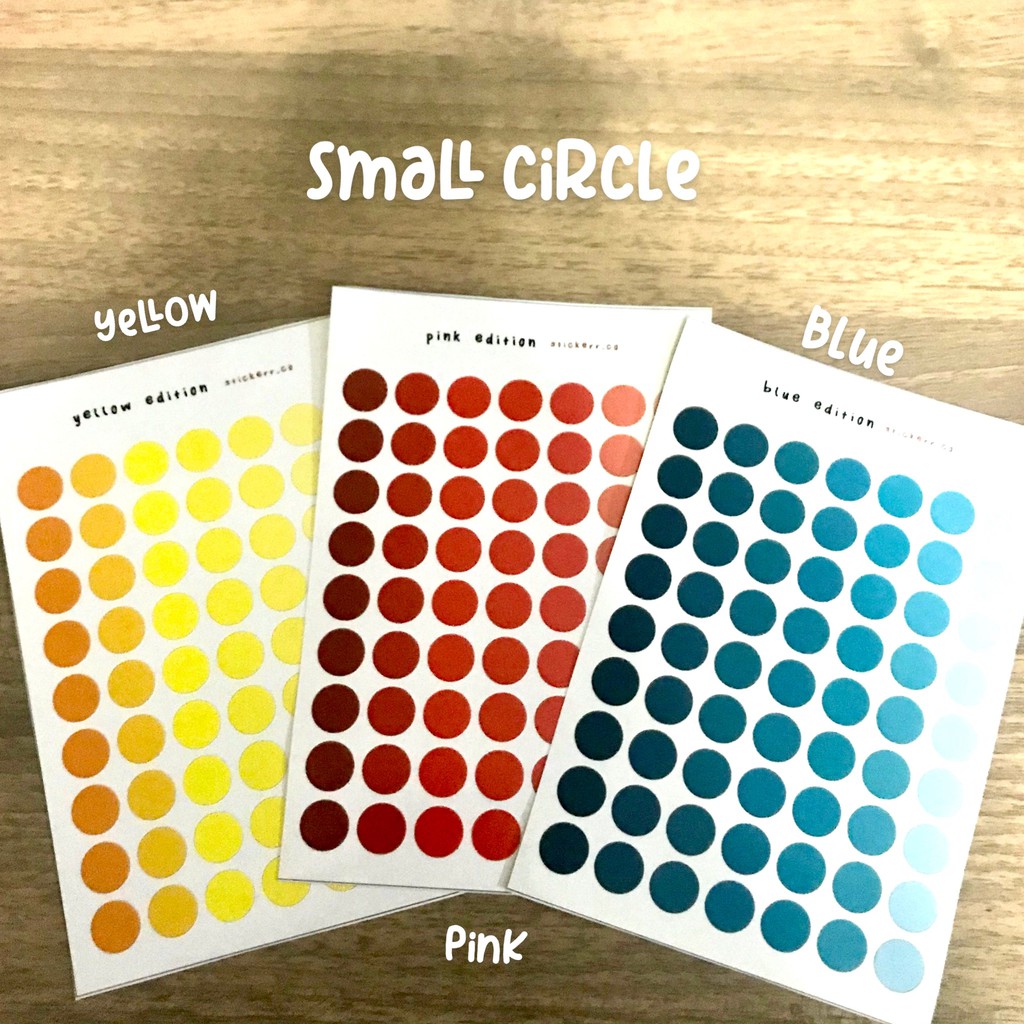 

stiker motif lingkaran basic circle small untuk lettering sticker kecil polos warna warni