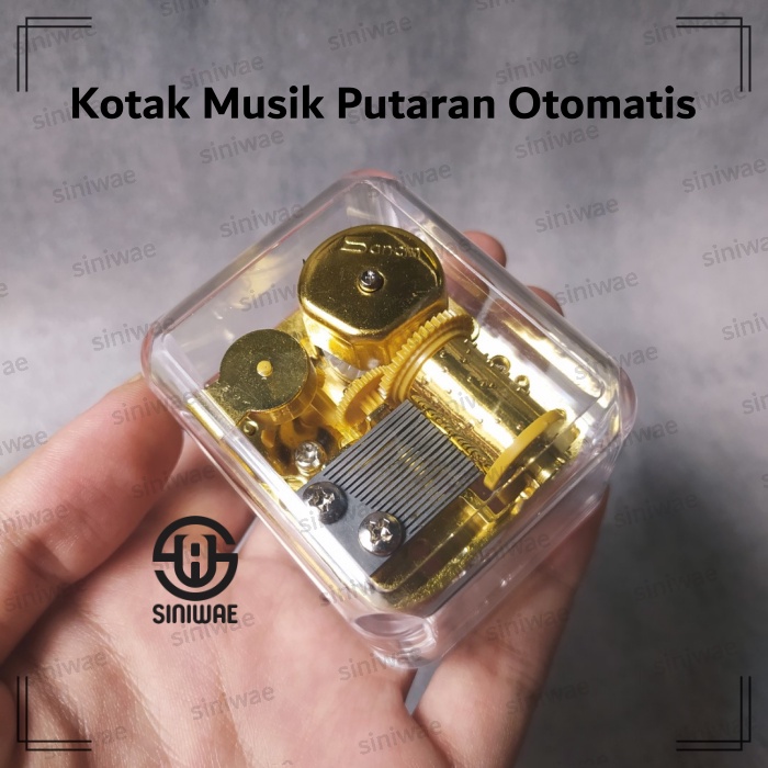 Kotak Musik Otomatis Putar Music Box Automatic Acrylic Akrilik Kado Ulang Tahun Unik Vintage Antik