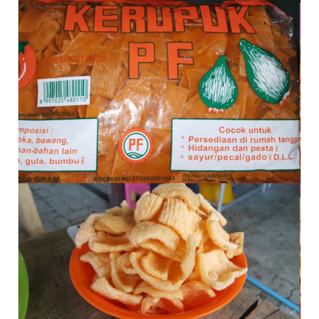 

Kerupuk PF / Kerupuk Nasi goreng / Kerupuk Mie goreng Bawang Cabai 500 Gr khas Medan HALAL