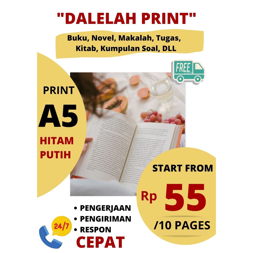 

PRINT BUKU, DOKUMEN, TUGAS, MAKALAH, KITAB, KUMPULAN SOAL, DLL UK A5 HITAM PUTIH ONLINE