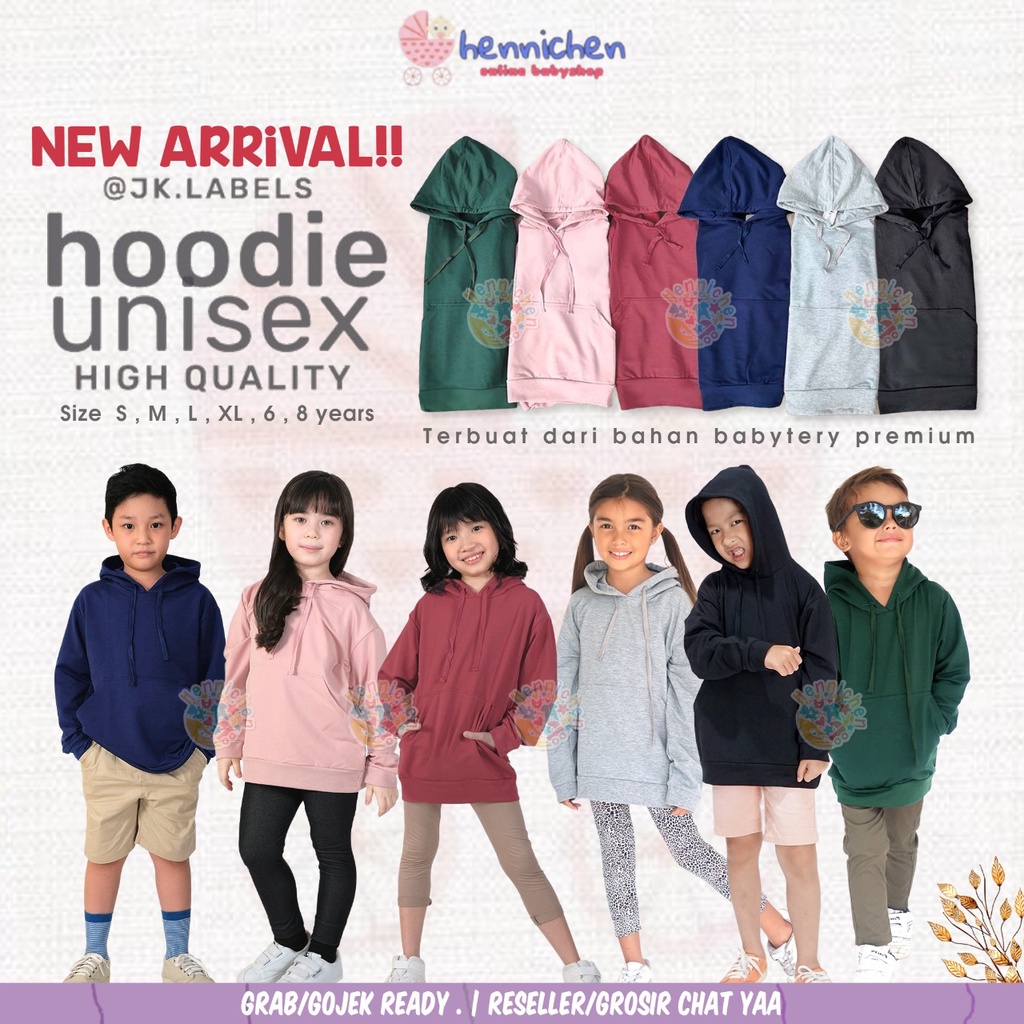 HOODIE UNISEX HIGH QUALITY SWEATER ANAK / HOODIE HANGAT BAJU ANAK 1 - 8 TAHUN