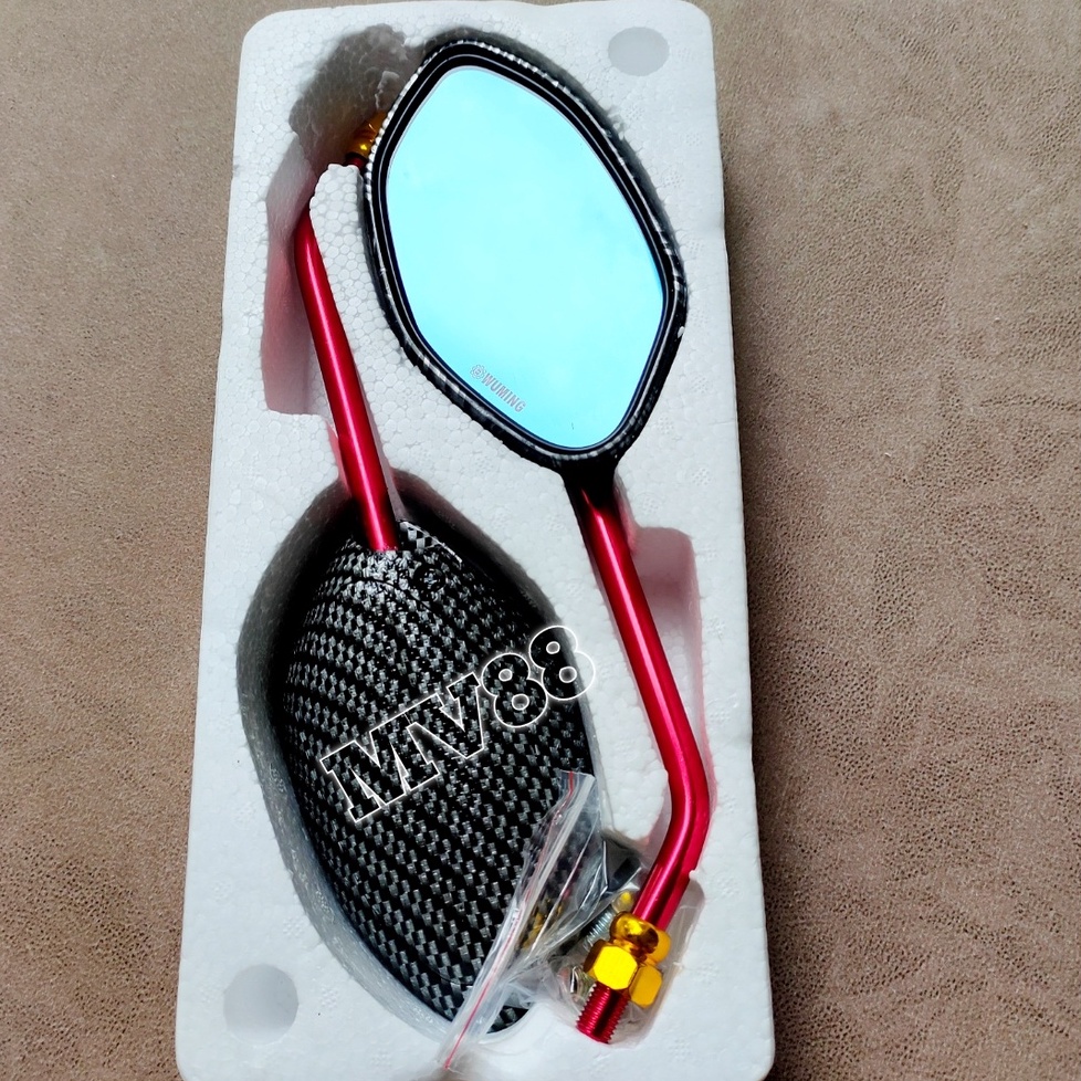 Spion motor model beat standar Honda yamaha Tangkai panjang bonus 1 pasang sambungan buat yamaha-3