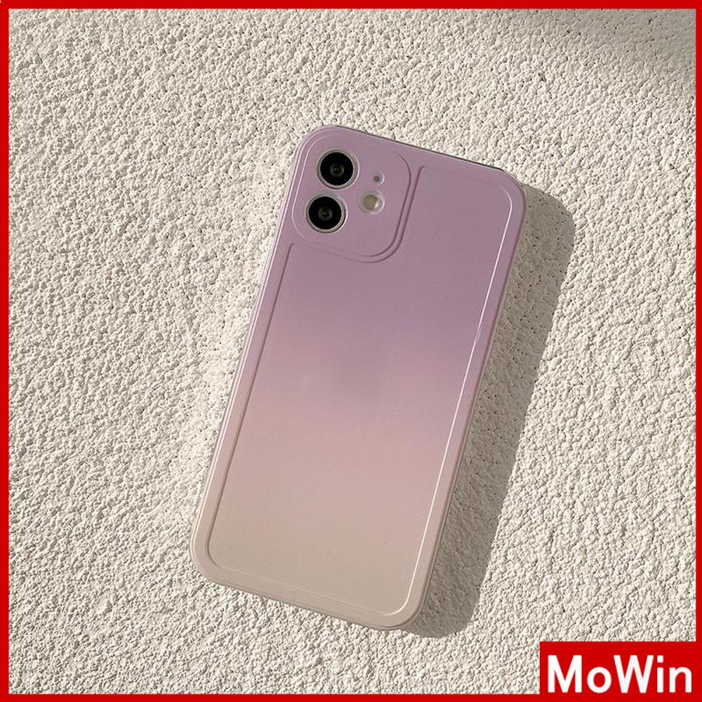 Soft Case Silikon Transparan Gradasi Ungu Shockproof Cover iPhone 13 Pro Max 12 Pro Max 11 7 Plus