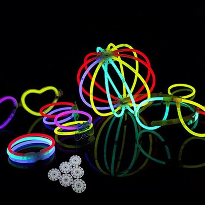 Isi 100 Pcs Glow Stick Stik Fosfor Glow In The Dark Gelang Pesta