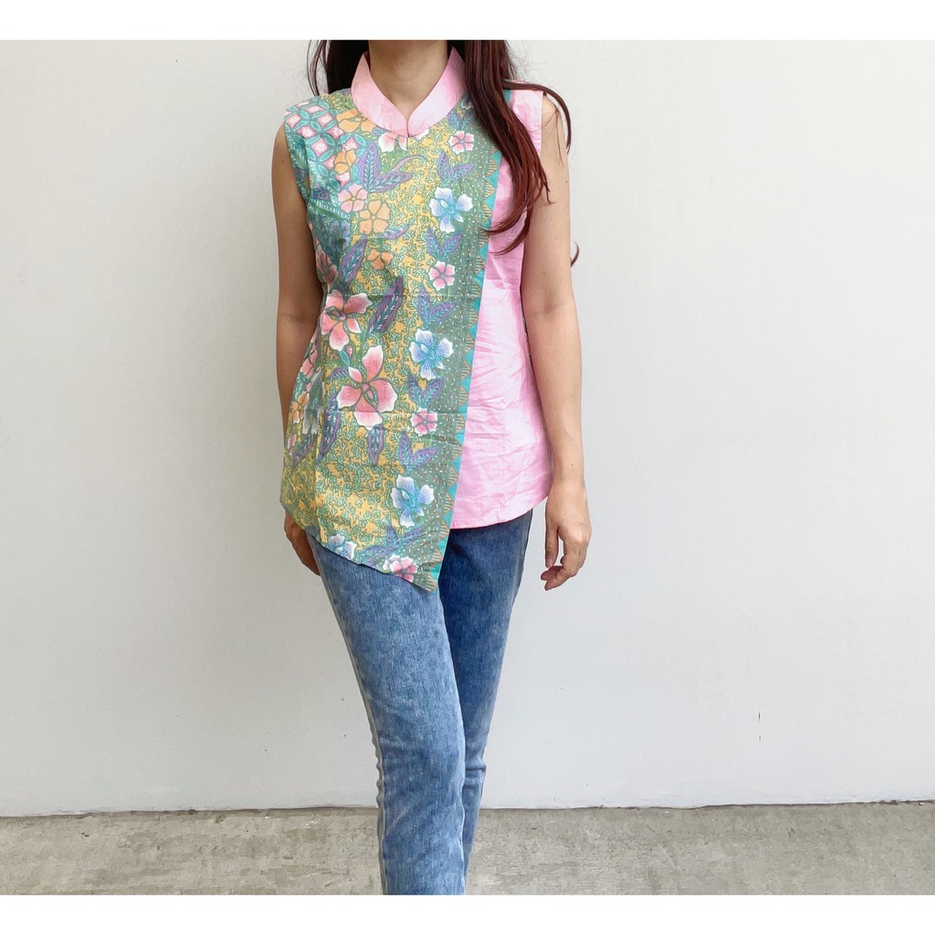 SL135 - Baju Atasan Batik Sleeveless Shirt