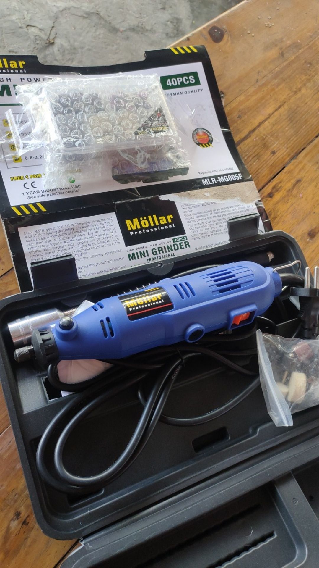 [paket] Mollar Mg005 Bor Gerinda Tuner Set & Mata Mini Grinder 50 Pcs