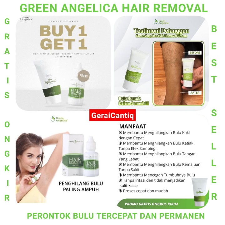 GREEN ANGELICA HAIR REMOVAL ORIGINAL PERONTOK BULU TERCEPAT DAN AMAN