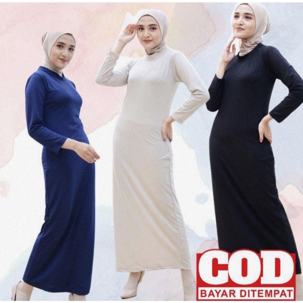 Gamis Manset Lengan Panjang - Manset Gamis Lengan Panjang - Gamis Dalaman Jersey - Gamis Manset Leng