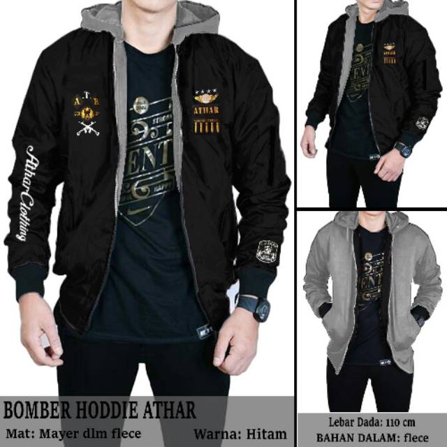 Jaket bommber pria //Bommber athar//Bommber hoodie//gratis ongkir//Bisa COD//