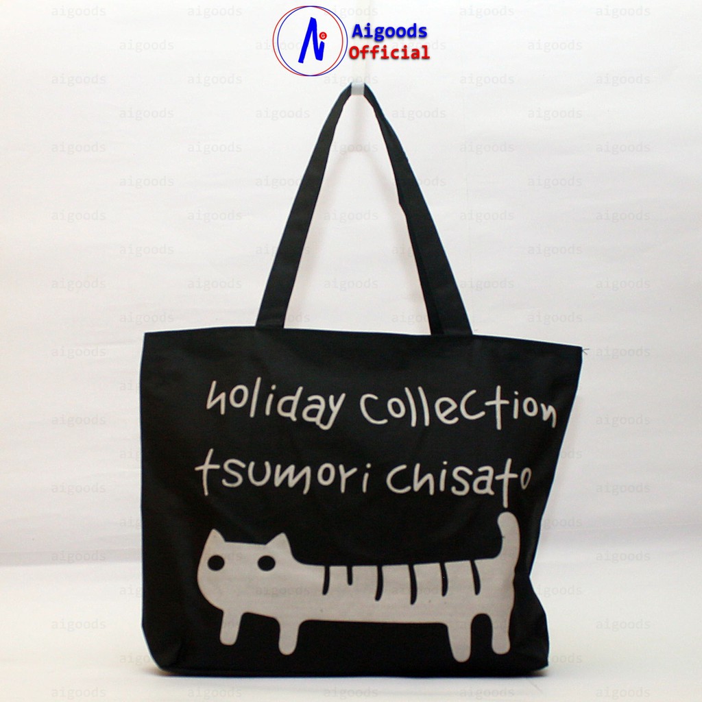Aigoods - Casual Tote Bag Wanita / Tas Bahu Wanita Kasual, Kanvas, Big Size,  Holiday - 2002004