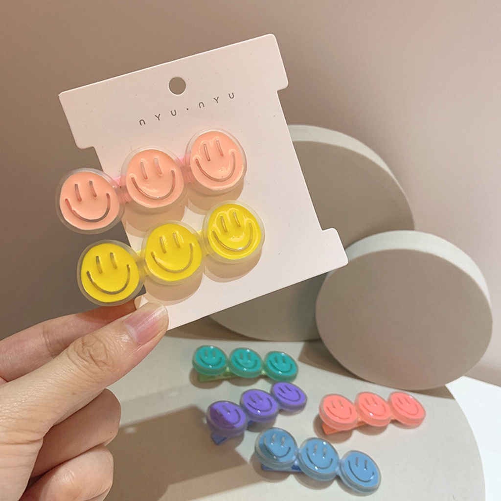 1 Pc Jepit Rambut Duckbill Motif Smiley Warna Permen Gaya Korea Untuk Wanita