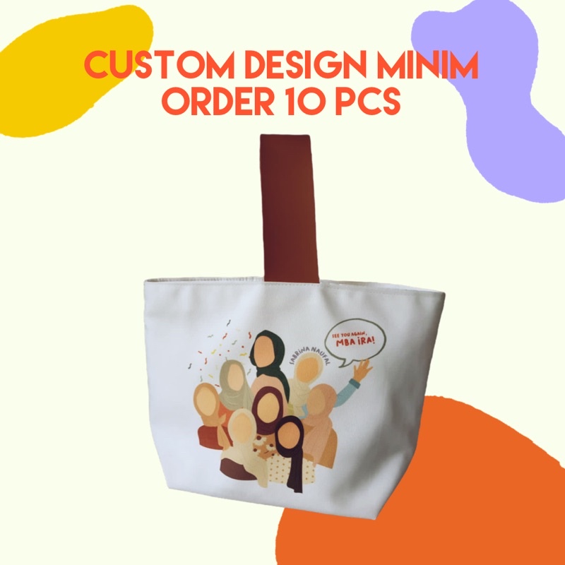 (CUSTOM DESIGN) SOHO BAG KANVAS PRINT DIGITAL - Minim order 10 pcs