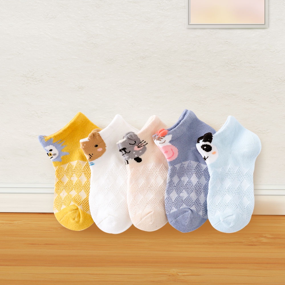 Aikoky Kaos kaki bayi anti slip motif hewan/Kaus kaki bayi karakter lucu 0-3 tahun
