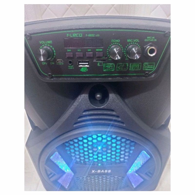 COD✓SPEAKER BLUETOOTH FLECO 8'5 INCH F-8802  PLUS MIC KARAOKE + REMOTE//SPEAKER FLECO X-BASS//SPEAKER KARAOKE//SPEAKER SALON AKTIF//SPEAKER WIRELESS