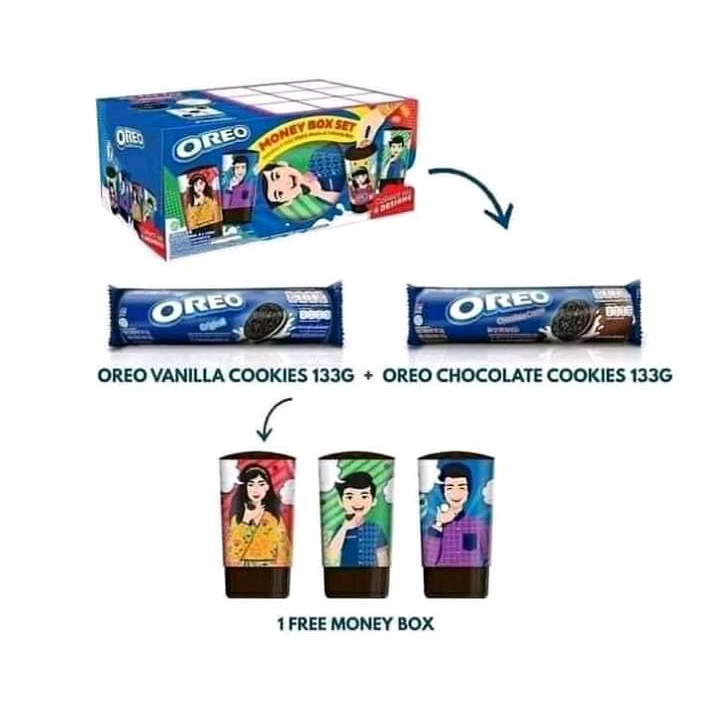 

Oreo Set Celengan isi 2pcs Oreo roll 133gr + 1 celengan