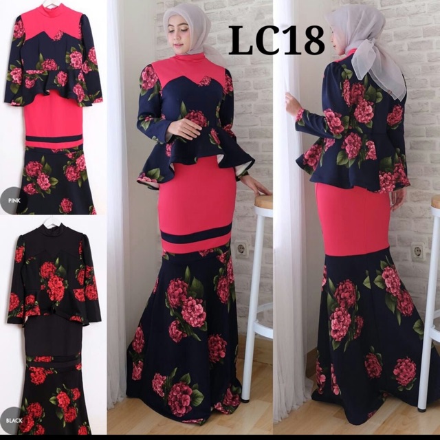 Baju gamis motif bunga