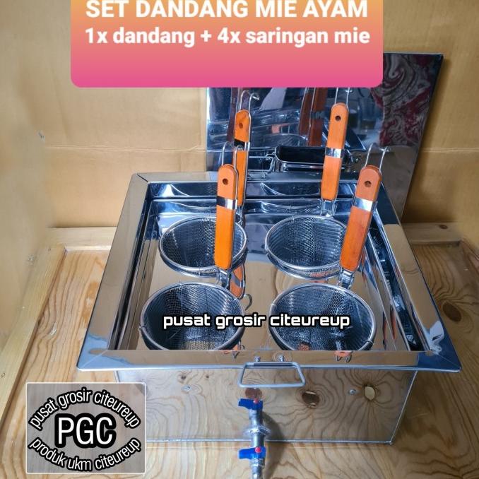 *#*#*#] Dandang mie ayam kotak 4 lubang set saringan - Set lengkap