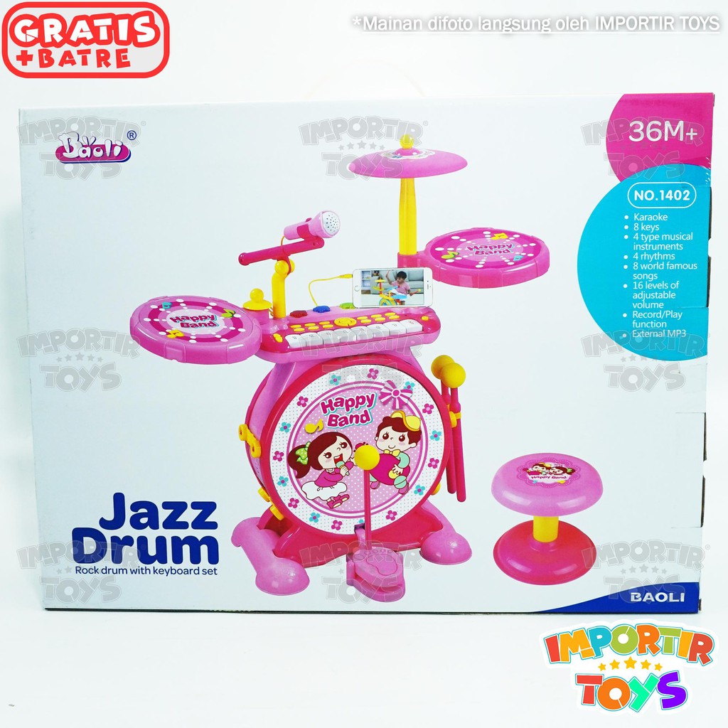 Mainan Jazz Drum Piano Keyboard Anak lengkap Besar Berkualitas Dengan Mic dan Lagu