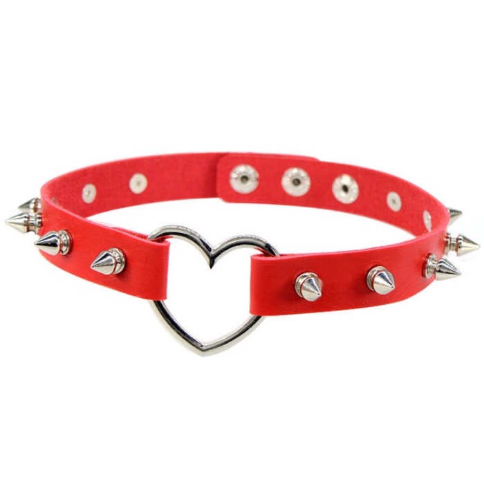 Kalung Choker Rantai Rumbai Warna Merah Bahan Metal Gaya Punk Untuk Pria Dan Wanita