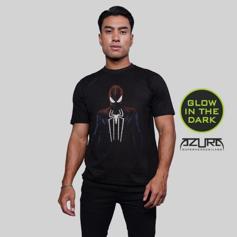 Kaos Superhero Spiderman Glow in The Dark Pria