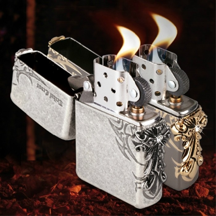 Korek Api Zippo Silver Tribal Cross /Korek Api/Zippo/Zippo Unik/Zippo Silver/Zippo Free Booox/Zippo Keren/Zippo Murah/Lighter Mancis