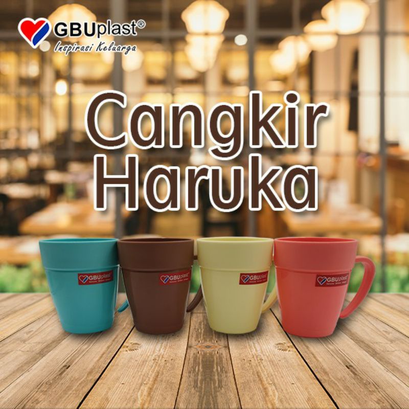 GELAS MUG CANGKIR PLASTIK HARUKA BERKUALITAS