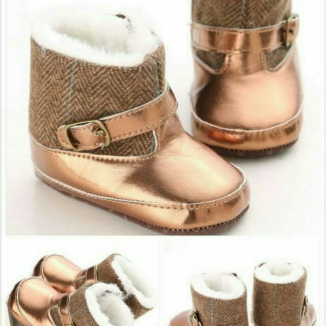 PreWalker Shoes - Zara Brown Gold Boots