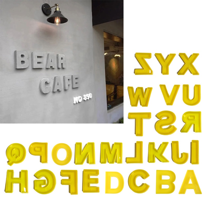 SIY  Large Alphabet Ornaments Epoxy Resin Mold A-Z Letters Home Decor Silicone Mold