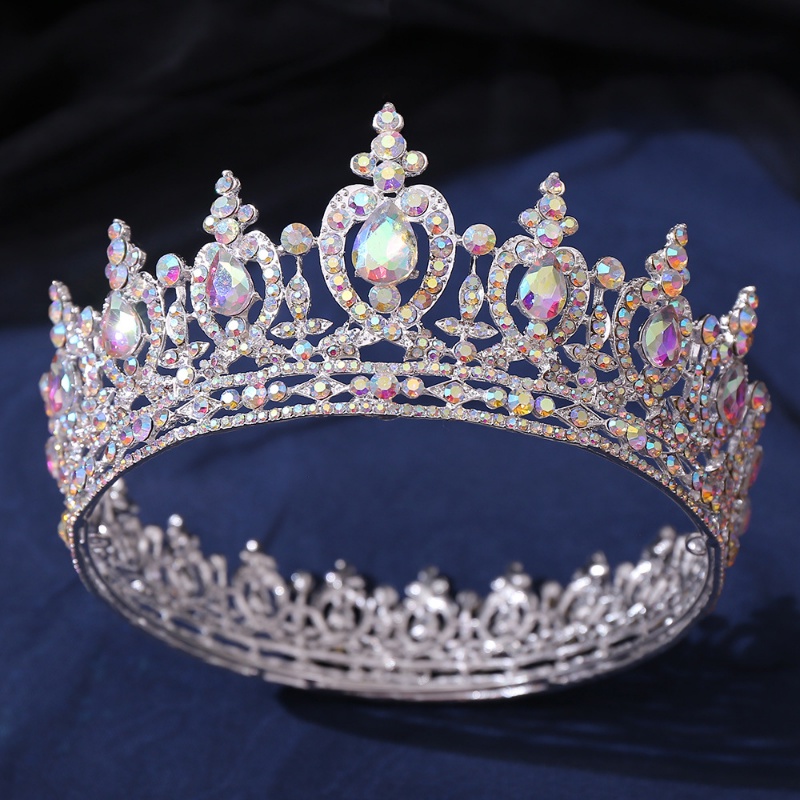 Mahkota Rambut Hias Berlian Imitasi Bentuk Bulat Gaya Eropa Untuk Pengantin