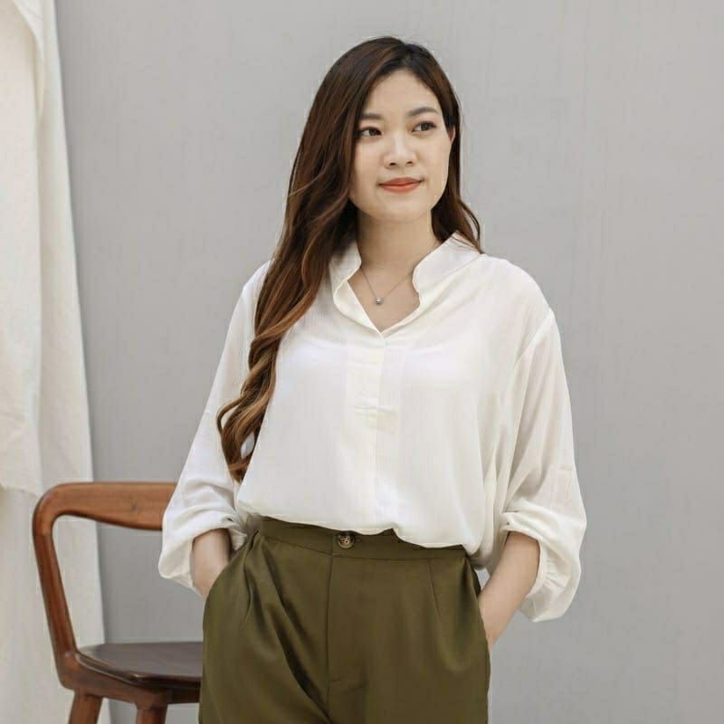 BEFAST - ZEC OOTD Wanita Blouse OJIE / Ochi Oversize Blouse / Atasan Blouse Wanita / Blouse Lengan Panjang / Blouse Polos / Blouse Jumbo / Blouse Banyak Warna / Blouse Kerja / Blouse Remaja / Blouse Casual Terbaru