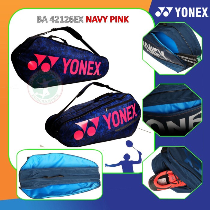 YONEX TAS BA 42126 EX BT6 TAS RAKET BADMINTON ORIGINAL - NAVY PINK