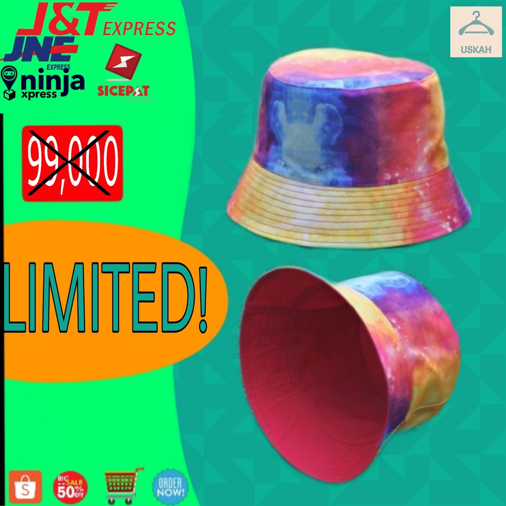LIMITED TOPI BUCKET HAT TIE DYE  TOPI BUCKET FASHION KOREA PRIA WANITA IMPORT PREMIUM MURAH UNISEX