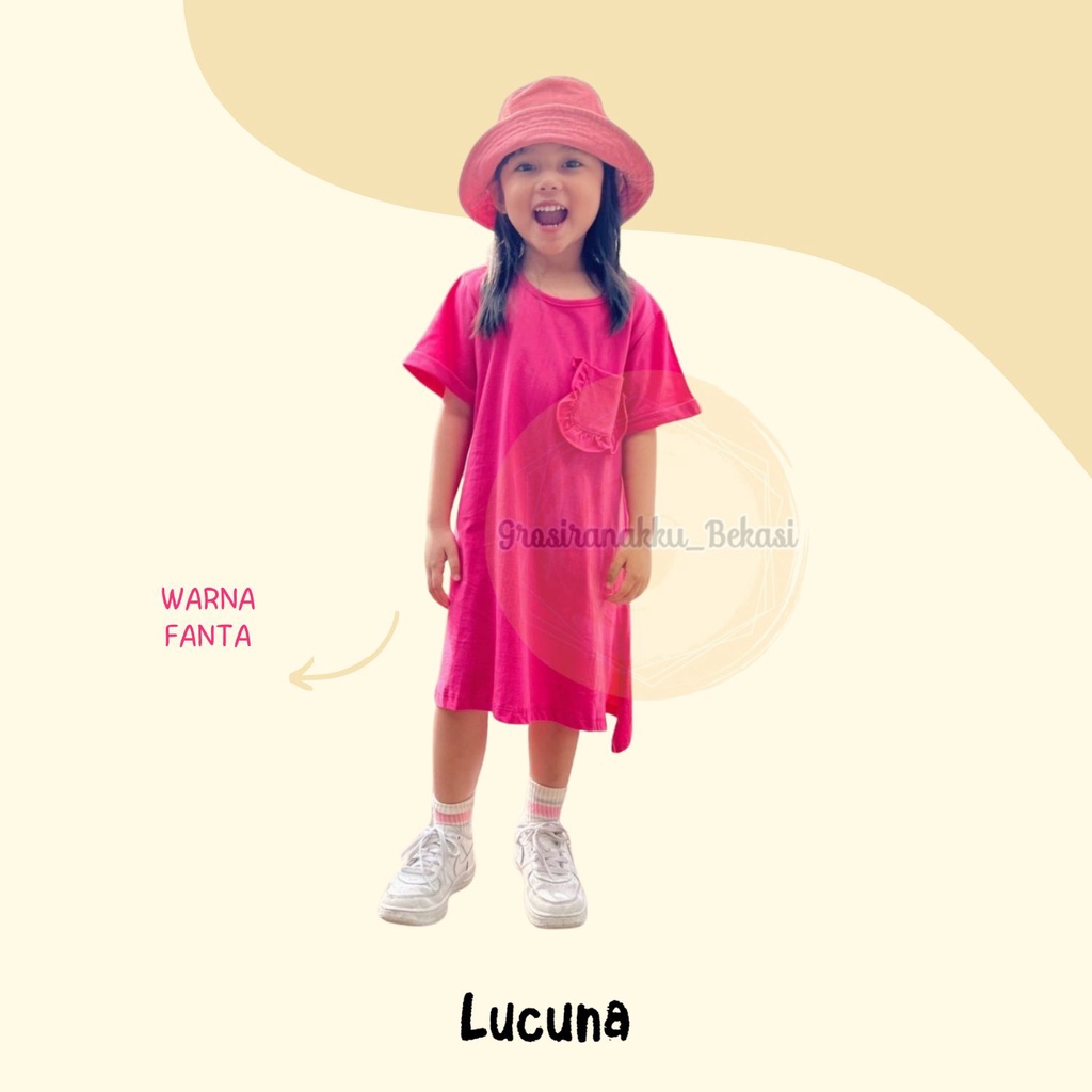 Dress Anak Oversize Lucuna Rumi Mix Warna Size 1-5tahun