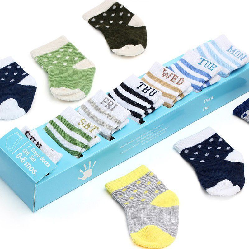 Kaos Kaki Bayi Set 7pcs Newborn kaos kaki Baby lucu kado lahiran