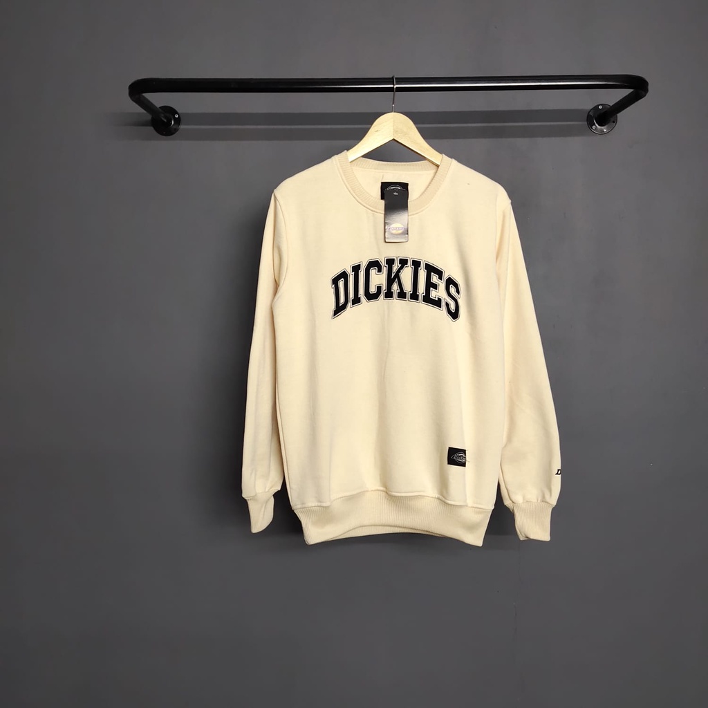 Sweater Pria/Sweatshirt Dickies Crewneck Putih Full/Sweater Pria Wanita Terbaru/Sweater Diskies/COD Bayar Di Tempat