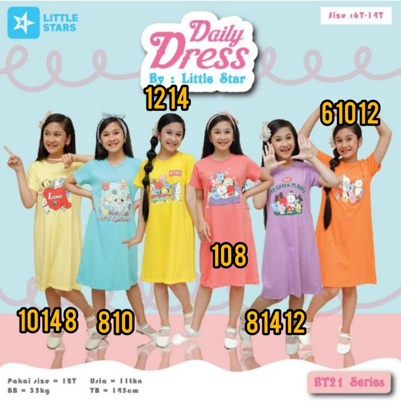 daster anak remaja tanggung brandeed by little stars