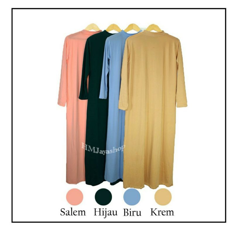 Inner Dress Lengan Panjang Balon Iner Gamis Polos Spandex