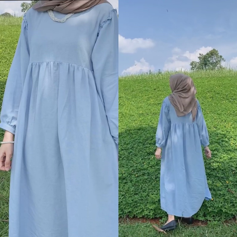 HIZA - Shaly Midi Dress Ruffle | Dress Wanita Terlaris