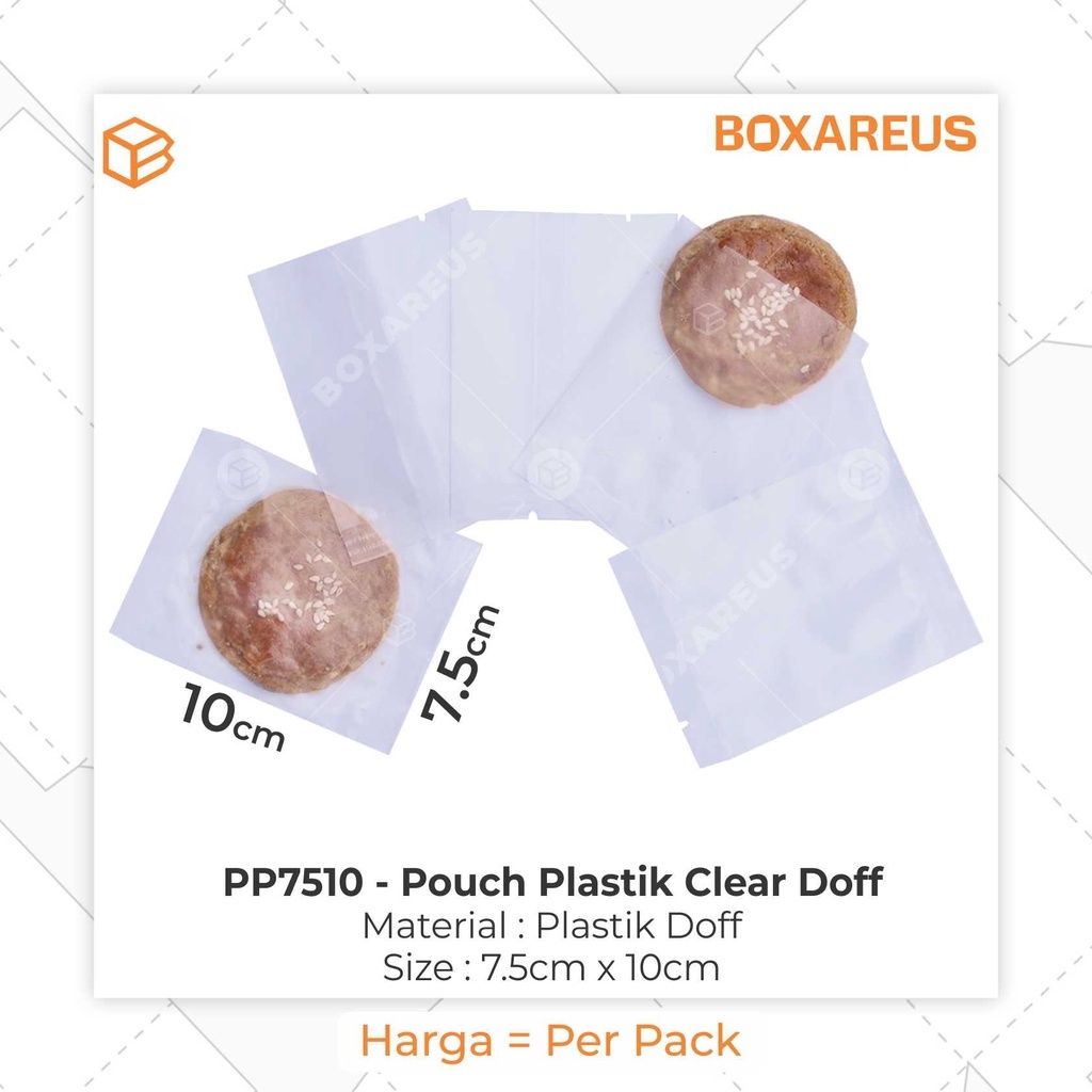 Pouch Cookie Plastik / Plastik Kue Polos Clear Doff / Packaging (100pc) | PP7510