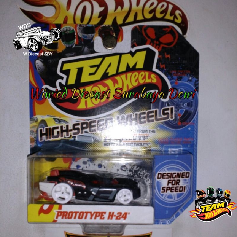 Hot Wheels High Speed Wheels Prototype H24 Black Roda White HWTF Hobi Mainan Mobil Kolektor Diecast