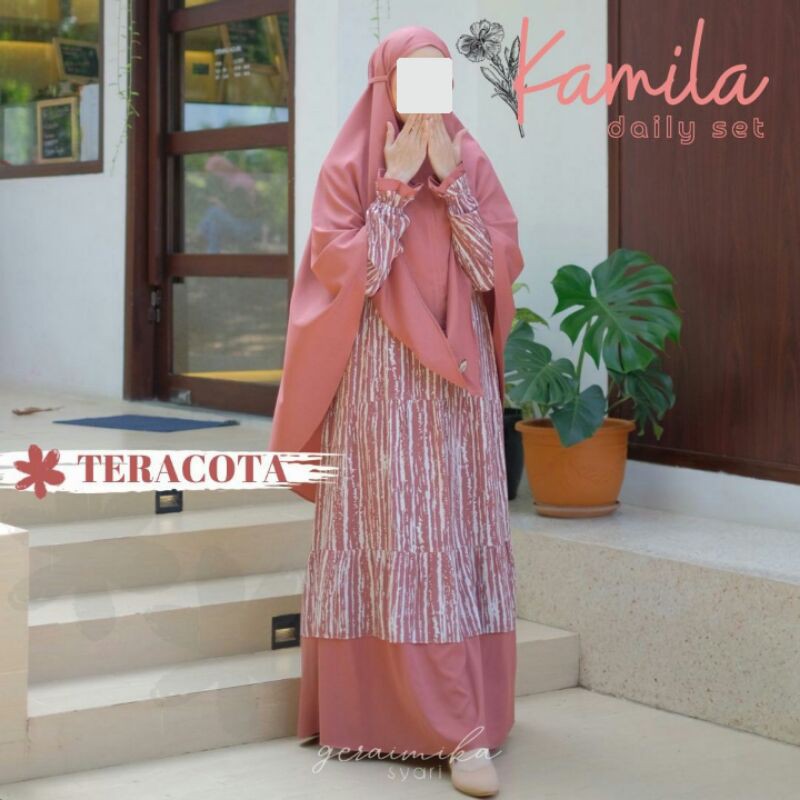 Kamila Daily Set, Gerai Mika, Gamis Set Kombinasi