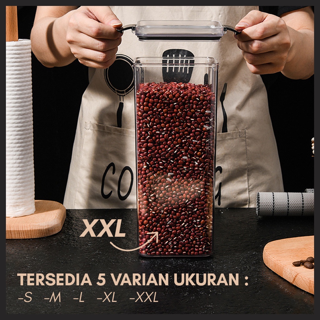 TOPLES KOTAK SNACK KEDAP UDARA | CEREAL CONTAINER | FOOD STORAGE JAR | KONTAINER MAKAN | GRAIN JAR