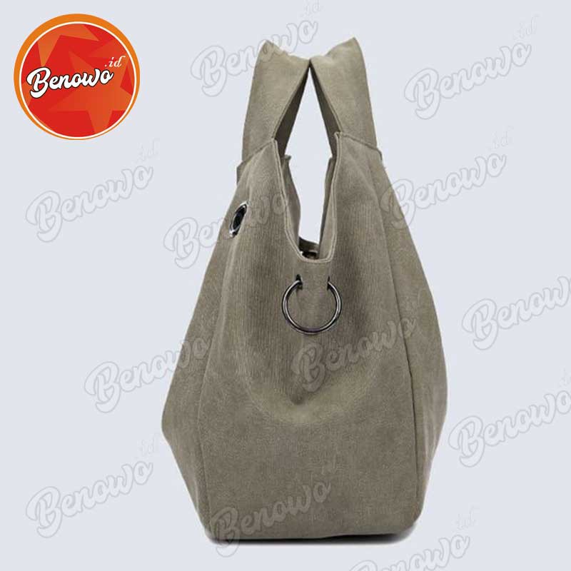 Tas Handbag Wanita Kanvas Polos Cantik Tas Canvas Wanita Elegan Terbaru - TW1847