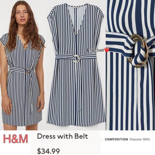 h and m striped dress